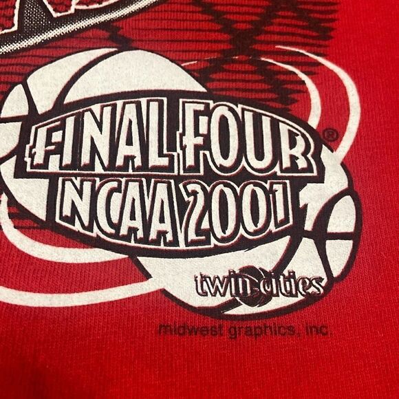 Vintage 2001 NCAA Final Four Maryland Terrapins Red Shirt Men’s XL Twin Cities - Picture 4 of 9